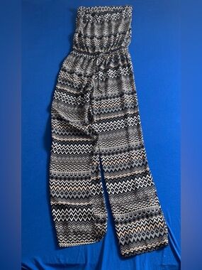 NY Invasion Strapless 1 Pc Aztec Print Gray,brown Romper Size Small Made In USA